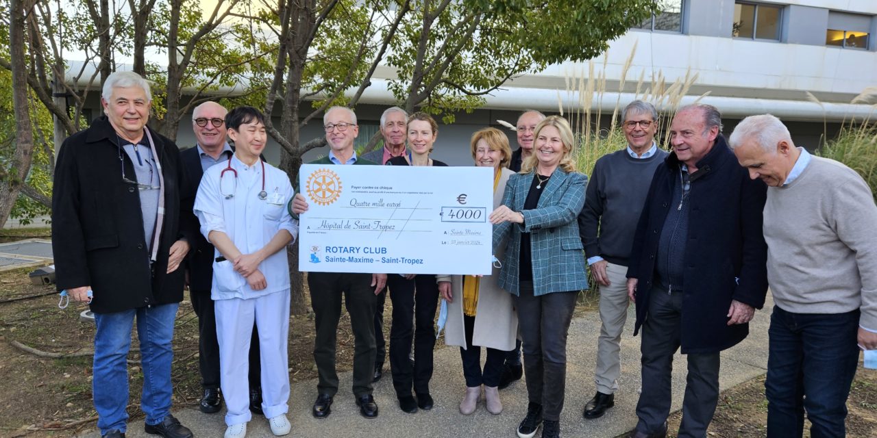 Club Rotary Sainte-Maxime / Saint-Tropez – Remise du chèque à l’Unité de Soins Longue Durée du Pôle de santé